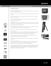 Sony VPCL111FX/B Marketing Specifications (Black)