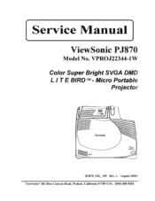 ViewSonic PJ870 Service Manual