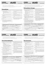 Yamaha AA5 Owner's Manual