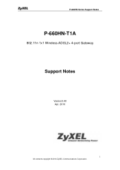 ZyXEL P-660HN-T1A Support Guide