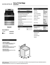 Amana AGR6603SFS Specification Sheet