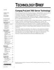 Compaq ProLiant 6500 Compaq ProLiant 7000 Server Technology