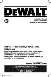 Dewalt DWE43214NVS Instruction Manual