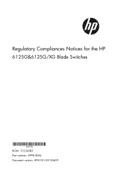 HP 6125G Regulatory Compliances Notices for the HP 6125G & 6125G/XG Blade Switches-5PW101