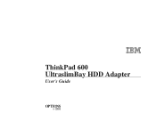 Lenovo ThinkPad 600X TP 600 UltraslimBay hard disk drive adapter user's guide
