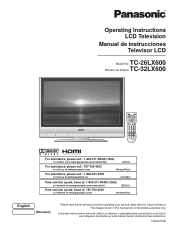 Panasonic 32LX600 32' Lcd Tv - English/ Spanish
