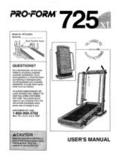 ProForm 725xt Treadmill English Manual