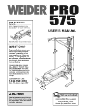 Weider Pro 575 Bench English Manual