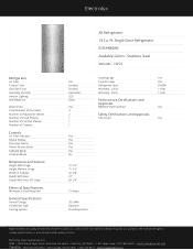 Electrolux EI33AR80WS Product Specifications Sheet English