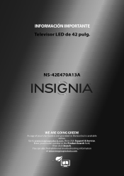 Insignia NS-42E470A13A Important Information (Spanish)