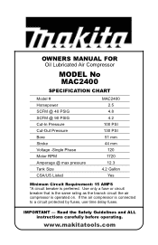 Makita MAC2400 Owners Manual
