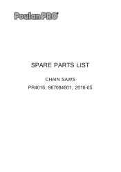 Poulan PR4016 Parts List