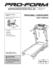ProForm Crosswalk 397 Treadmill English Manual