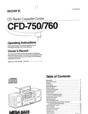 Sony CFD-750 Users Guide