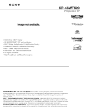Sony KP-46WT520 Marketing Specifications
