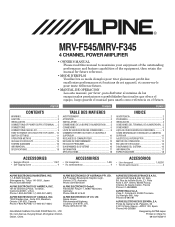Alpine F545 User Manual