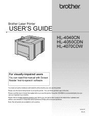Brother International HL 4070CDW Users Manual - English