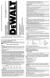 Dewalt DW304PK Instruction Manual