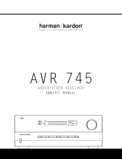 Harman Kardon AVR 745 Owners Manual