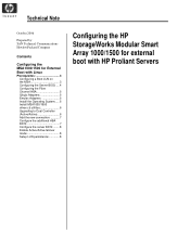 HP StorageWorks MSA1500cs Configuring the HP StorageWorks Modular Smart Array 1000/1500 for External Boot with Linux and HP Proliant Servers Technical Not