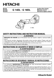 Hitachi G18DL Instruction Manual