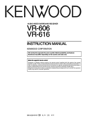 Kenwood VR-606 User Manual