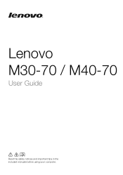 Lenovo M30-70 User Guide - Lenovo M30-70 Notebook