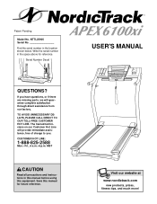 NordicTrack Apex 6100xi Treadmill English Manual