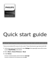 Philips 75PFL5704 Quick start guide