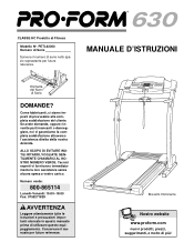 ProForm 630 Treadmill Italian Manual