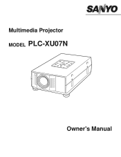 Sanyo PLC-XU07N Owners Manual