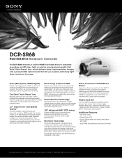 Sony DCR-SR68 Marketing Specifications