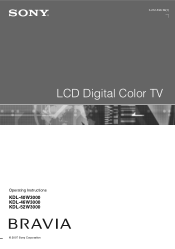 Sony KDL52W3000 Operating Instructions