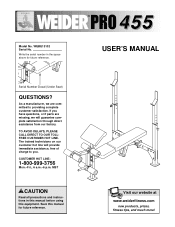 Weider Pro 455 English Manual