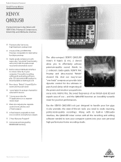 Behringer Q802USB Product Information Document