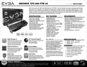 EVGA GeForce GTX 680 FTW LE PDF Spec Sheet