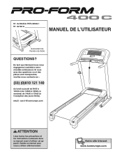 ProForm 400 C Treadmill French Manual