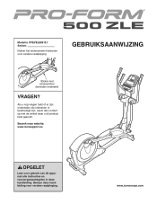 ProForm 500 Zle Elliptical Dutch Manual