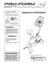 ProForm 800 Tr Intrac Erg Bike Italian Manual