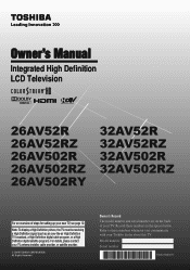 Toshiba 26AV502RY User Manual