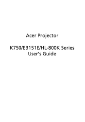 Acer K750 User Manual