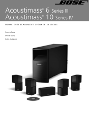 Bose Acoustimass 10 Series IV Owner's guide