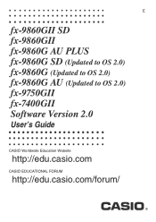 Casio FX-9750GII-SC User Guide