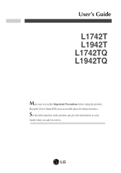 LG L1942T-BF Owner's Manual (English)