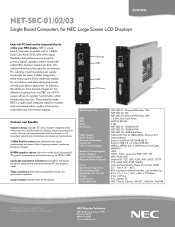 NEC P551 P401 : NET-SBC spec brochure