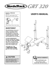 NordicTrack Grt 320 Bench English Manual