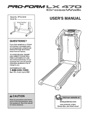ProForm Lx470 Treadmill English Manual