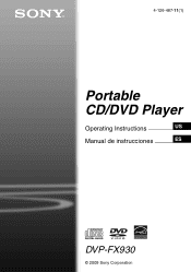 Sony DVP FX930 Operating Instructions
