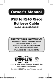 Tripp Lite U209-006-RJ45-X Owners Manual