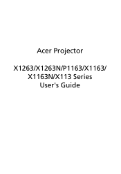 Acer X1263N User Manual